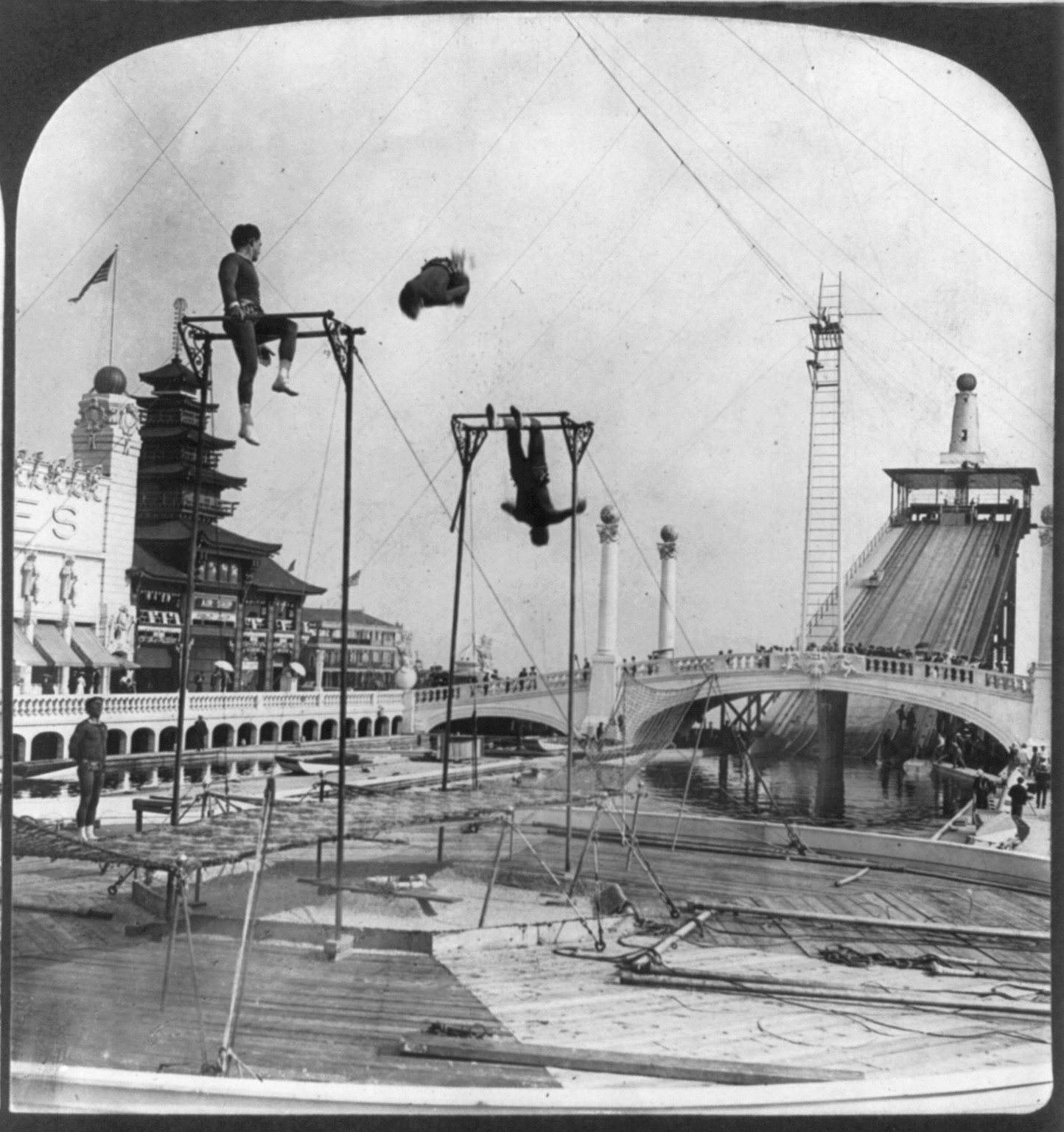 Trapeze performers, Dreamland, Coney Island, c1904. — historic photograph