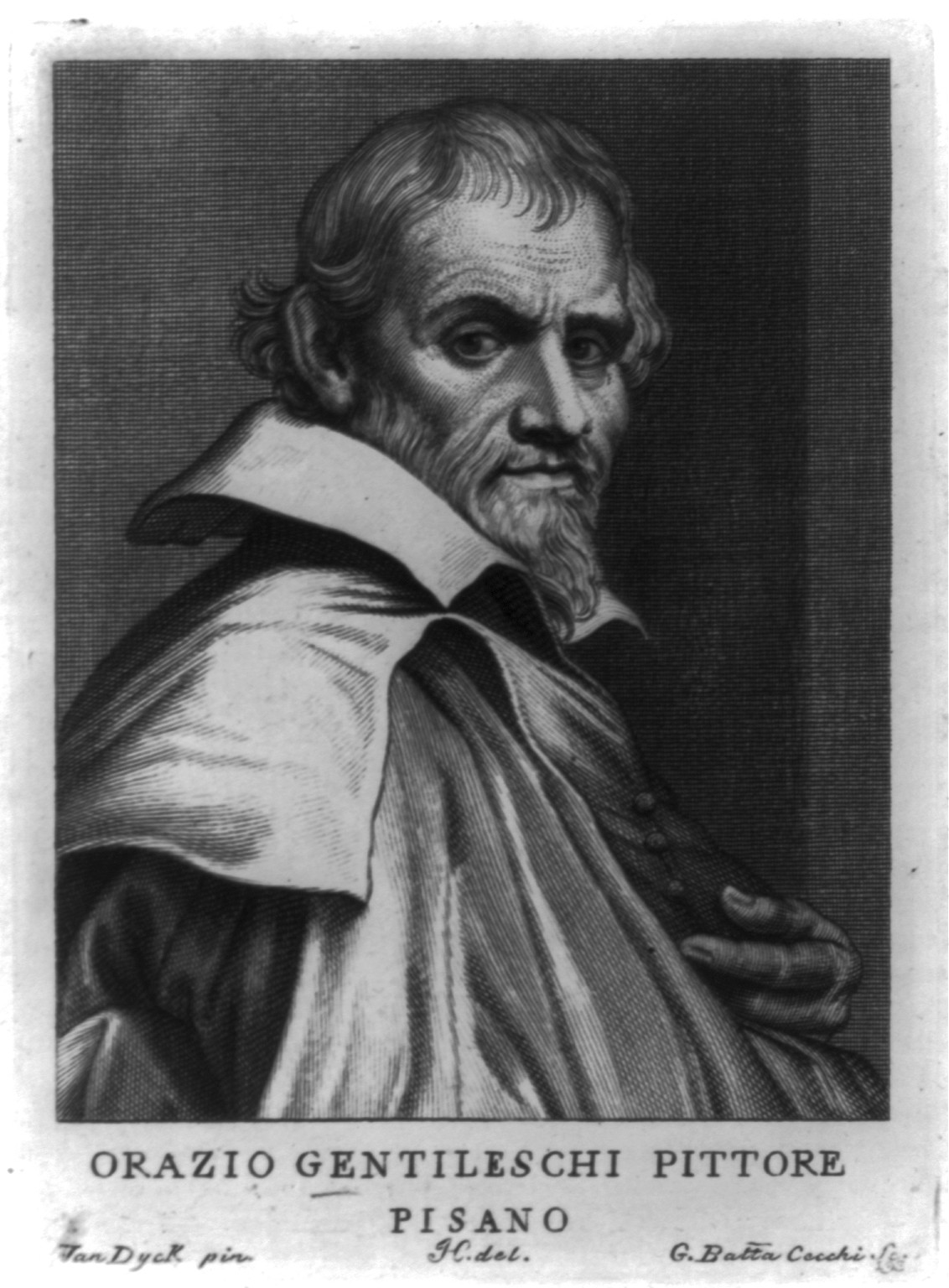 Orazio Gentileschi, 1562-1647, [no date recorded on caption card] — antique engraving