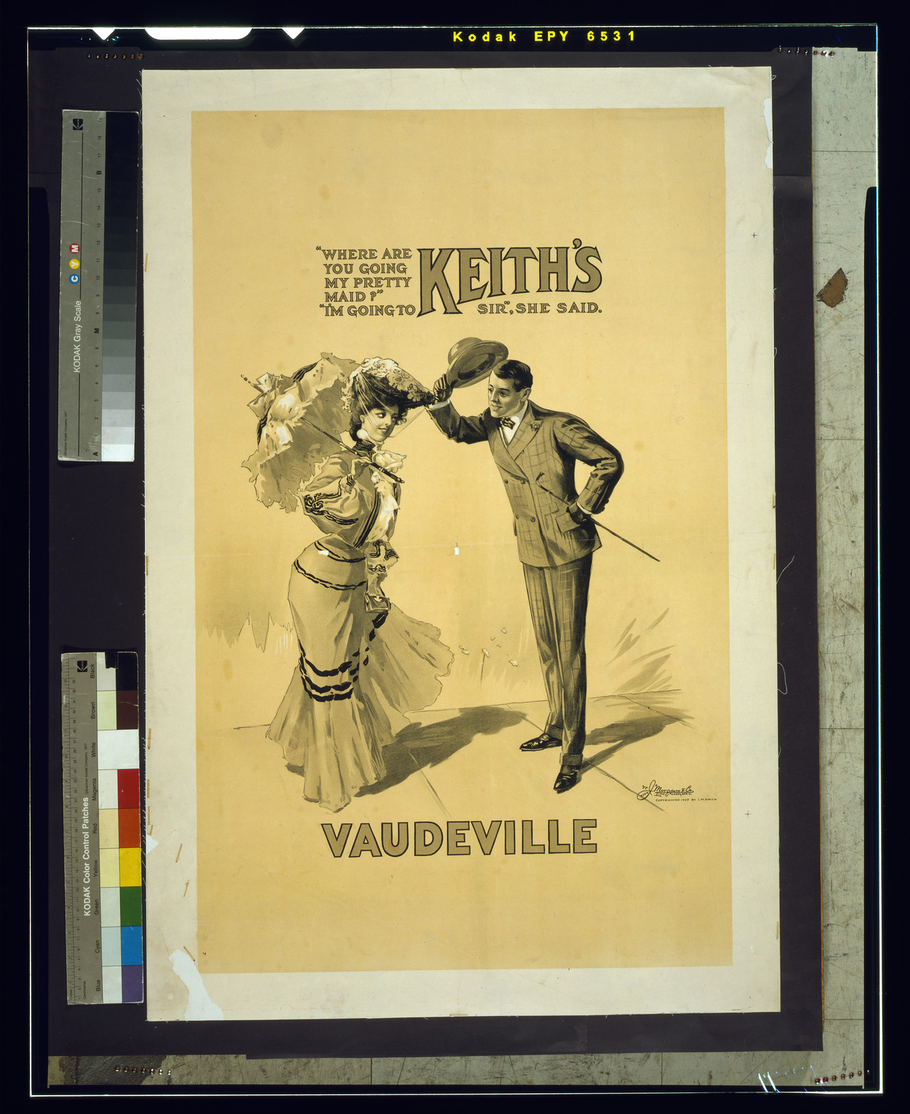 Where are you going my pretty maid? Keith's Vaudeville poster — vintage poster