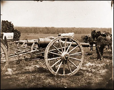 Richmond Va. vicinity. 20-pdr guns of the 1st New York Battery unlimbered
