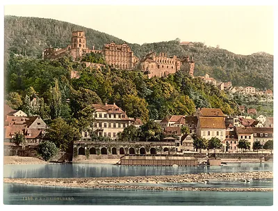 Heidelberg seen from the Hirschgasse Baden Germany