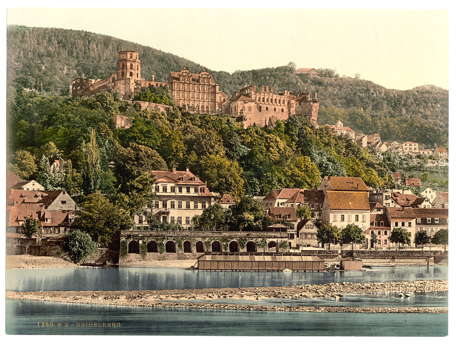 Heidelberg seen from the Hirschgasse Baden Germany, [between ca. 1890 and ca. 1900]. — historic print