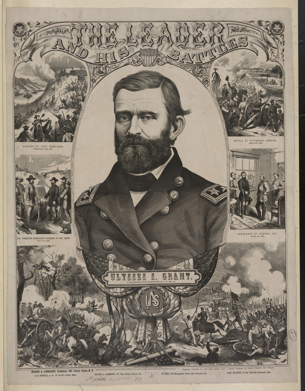 The leader and his battles - Ulysses S. Grant, Lieutenant-General, U.S.A — historic image