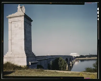 Memorial Bridge, Looking From The Virginia Side Of The Potomac River Across To The Lincoln Memorial, Washington, D.C. Transfer from U.S. Office of War Information