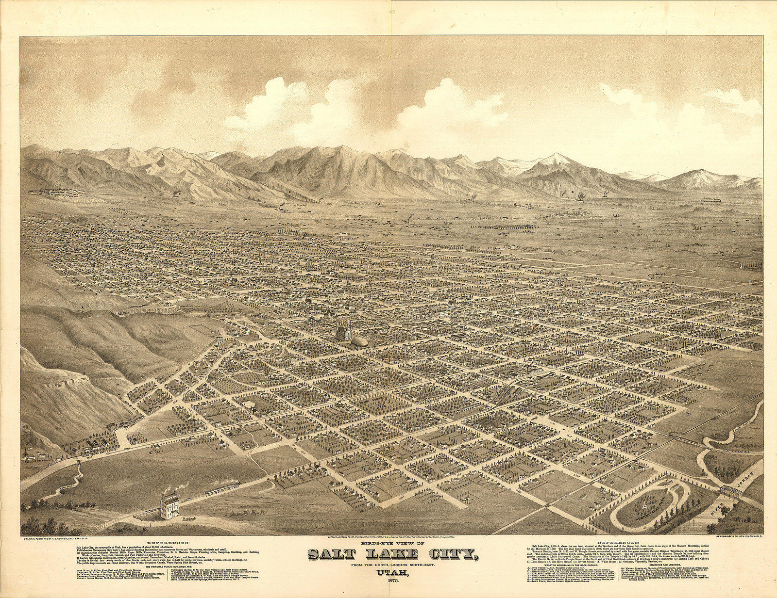 Salt Lake City, Utah, 1875, 1875 — antique map