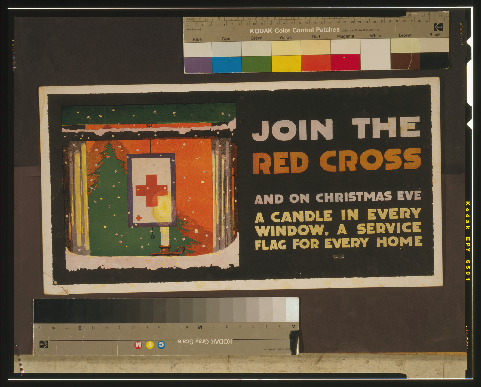 Join the Red Cross and on Christmas eve a candle in every window, a service flag for every home / LN Britton., [1917 or 1918] — vintage poster