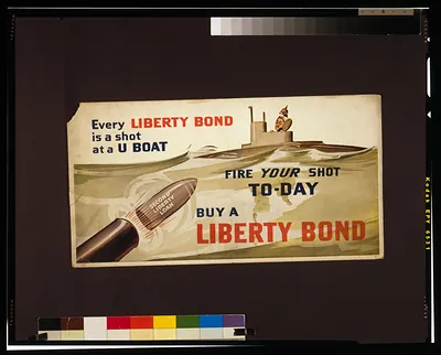 Every Liberty Bond is a shot at a U boat--Fire your shot today--Buy a Liberty Bond