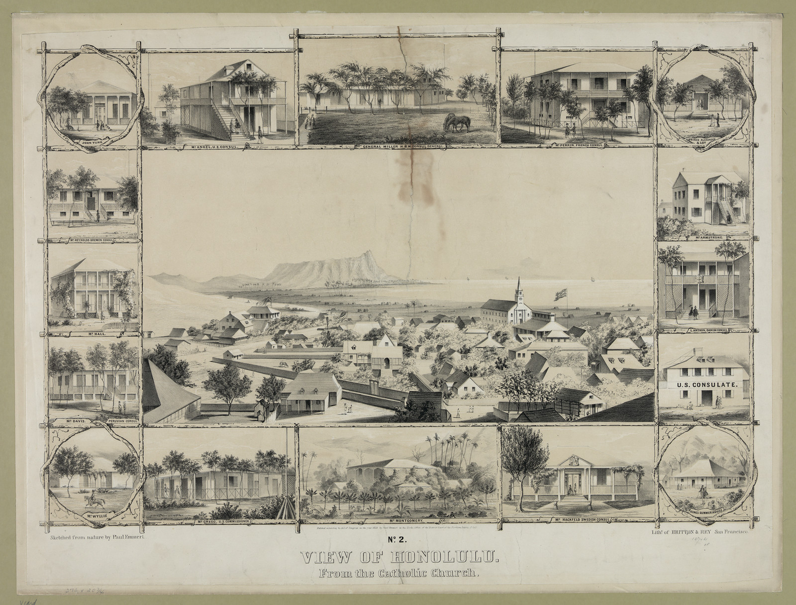 View of Honolulu from the Catholic Church — historic image