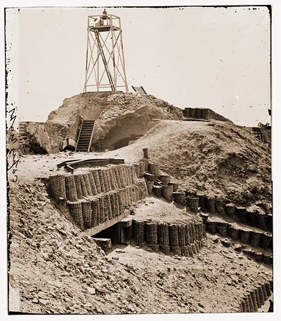 Charleston South Carolina. Beacon on parapet of Fort Sumter