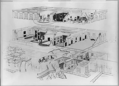 [D.C. Wash. White House. Cutaway, sectional drawing]