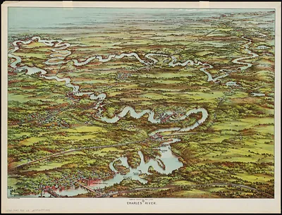 Bird's-eye map of the Charles River