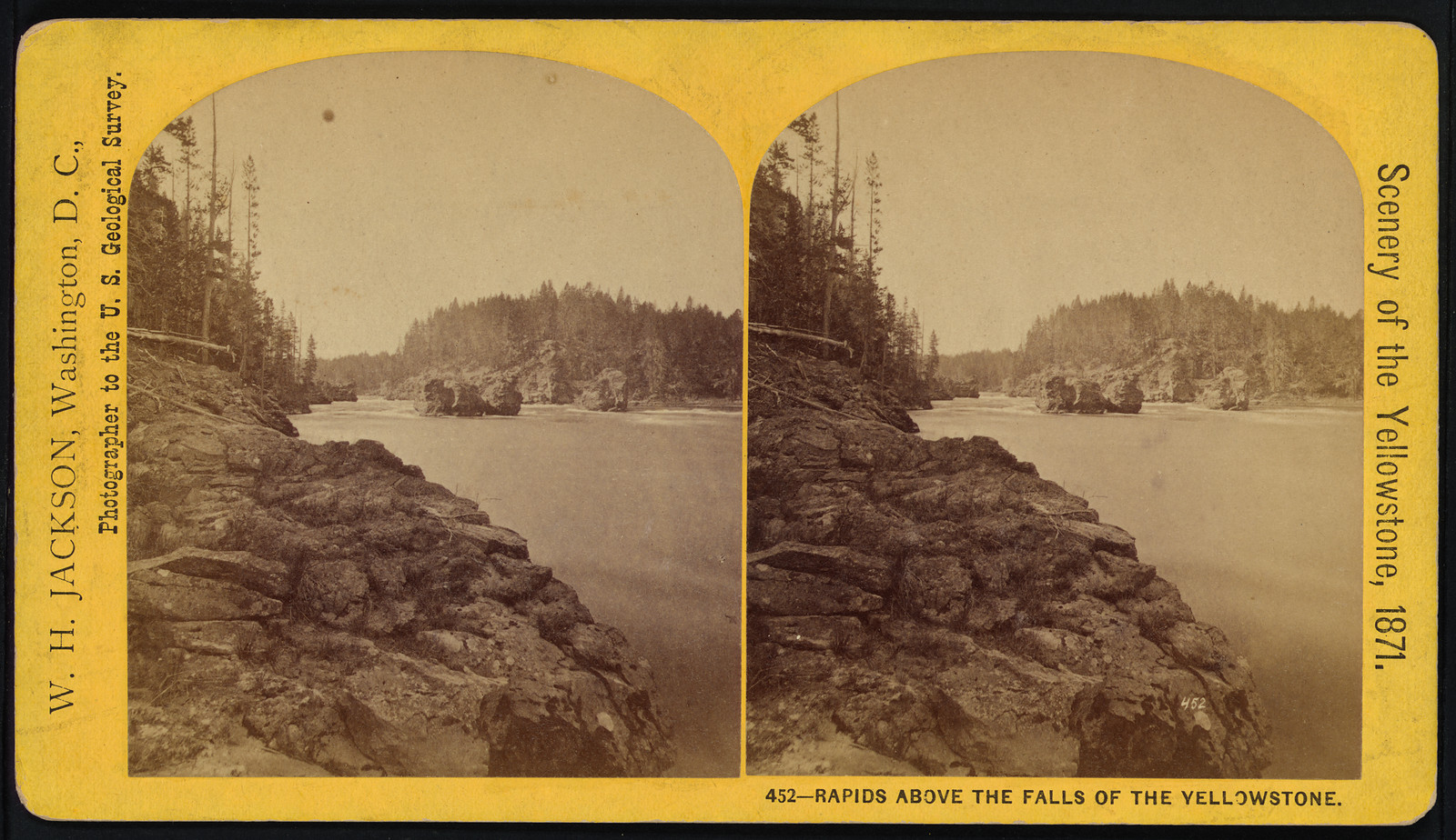 Rapids above the Falls of the Yellowstone, Washington, D.C. : W.H. Jackson, 1871. — historic photograph