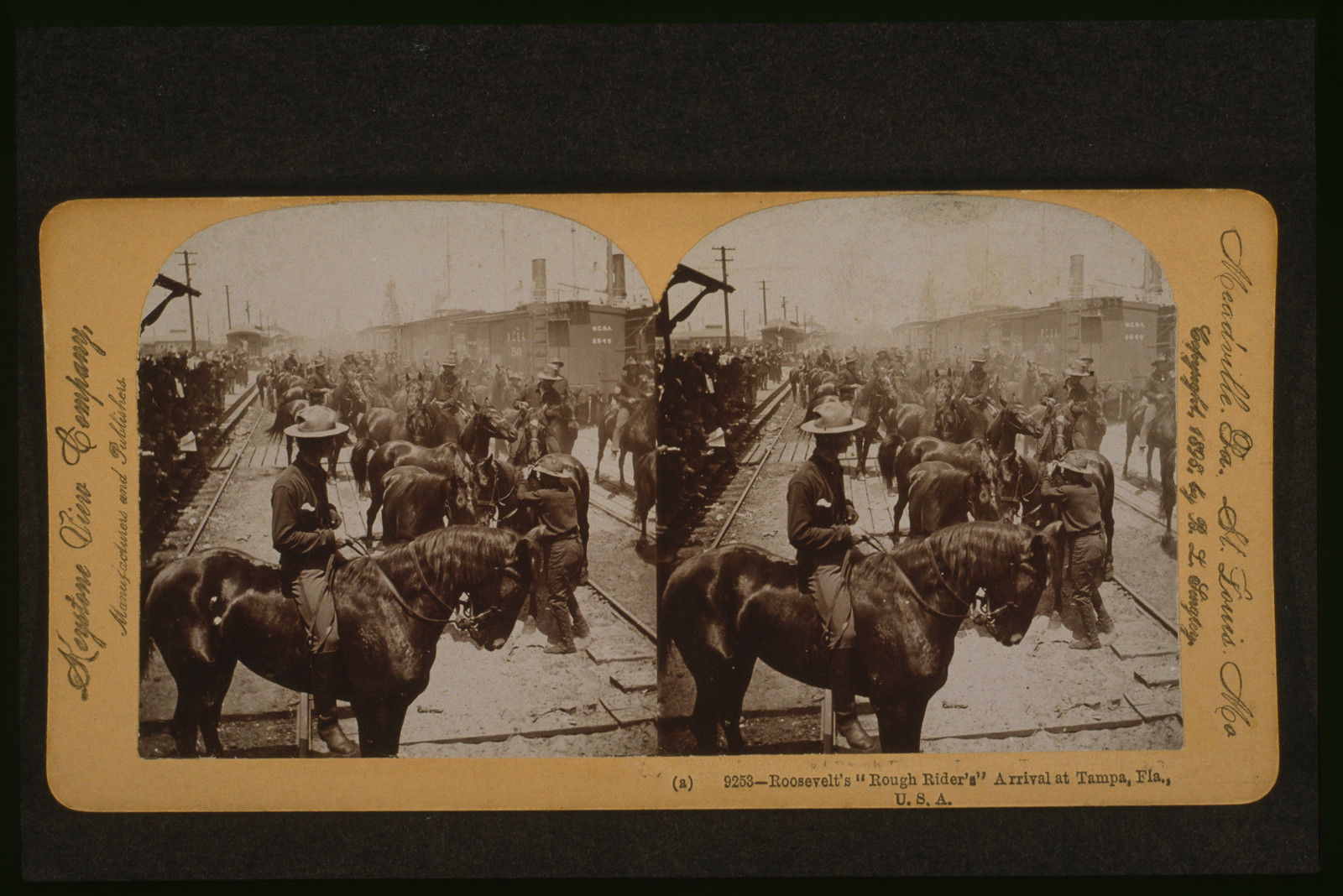 Roosevelts Rough Riders [sic] arrival at Tampa Fla. U.S.A., 1898 — historic photograph