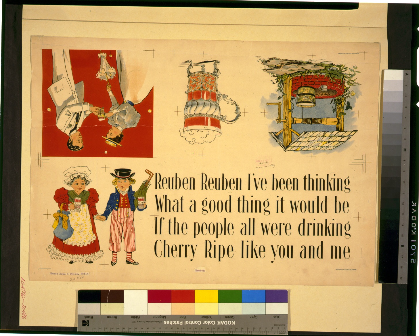 Reuben Reuben I've been thinking what a good thing it would be if the people all were drinking Cherry Ripe like you and me / Ketterlinus lith., c1897. — antique lithograph
