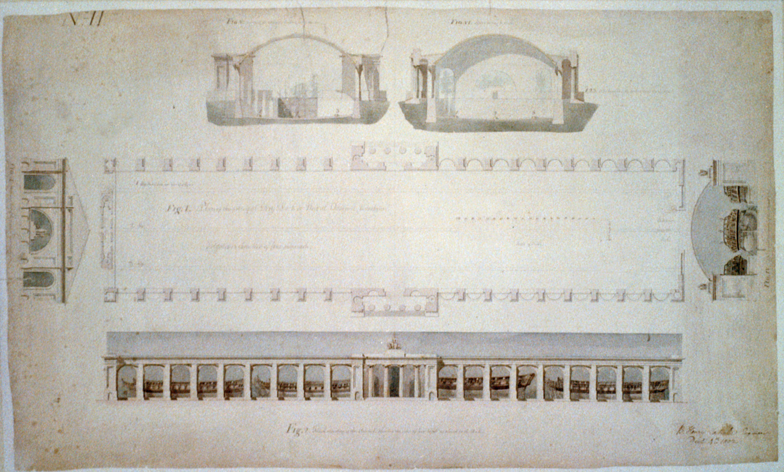 [Navy yard (Dry Dock and Naval Arsenal") Washington D.C. Dry dock plan and arsenal elevation]", ADE - UNIT 2568, no. 2 (D size) [P&P]Check for an online group record (may link to related items) — historic drawing