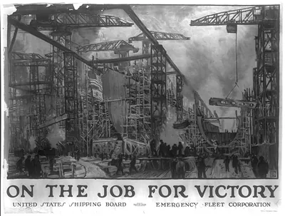 On the job for victory United States Shipping Board Emergency Fleet Corporation / Jonas Lie The W.F. Powers Co. Litho. N.Y.