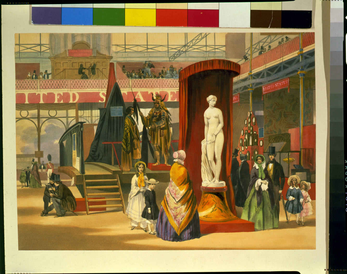 [Statue of the Greek Slave in the east nave of the Great Exhibition, London, England], [1851] — antique lithograph