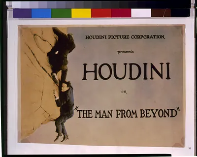 [Houdini and man on cliff in scene from The man from beyond"]"