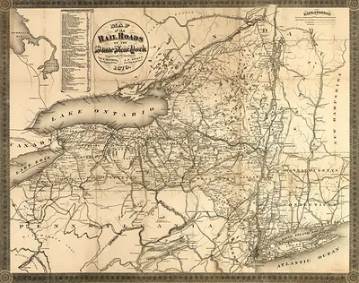 Map of the Rail Roads of the State of New York, 1870