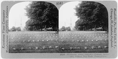 Monument where Lincoln's Gettysburg Address was made, Pennsylvania