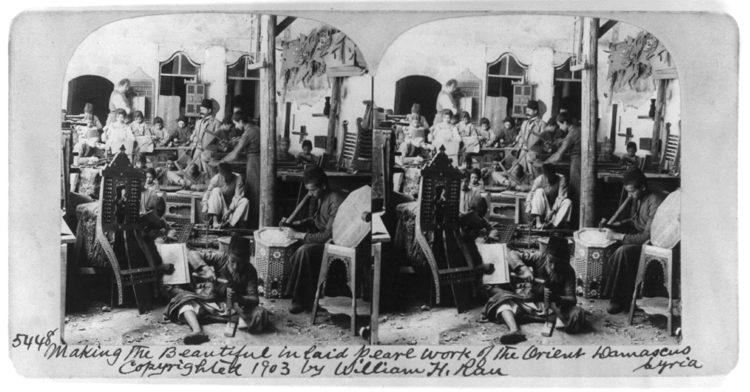 Making the beautiful inlaid pearlwork of the Orient, Damascus, Syria, c1903 Dec. 14. — historic photograph