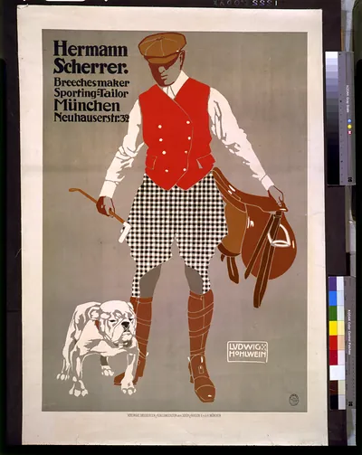 Hermann Scherrer: Breechesmaker, Sporting-Tailor, München. Neuhauserstr. 32 / Ludwig Hohlwein.