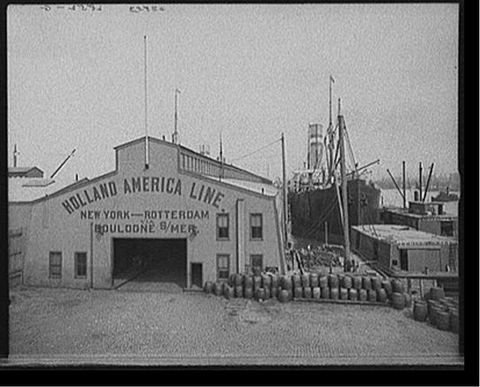 [Entrance to Holland America Line piers, Hoboken, New Jersey], [1905?] — historic photograph