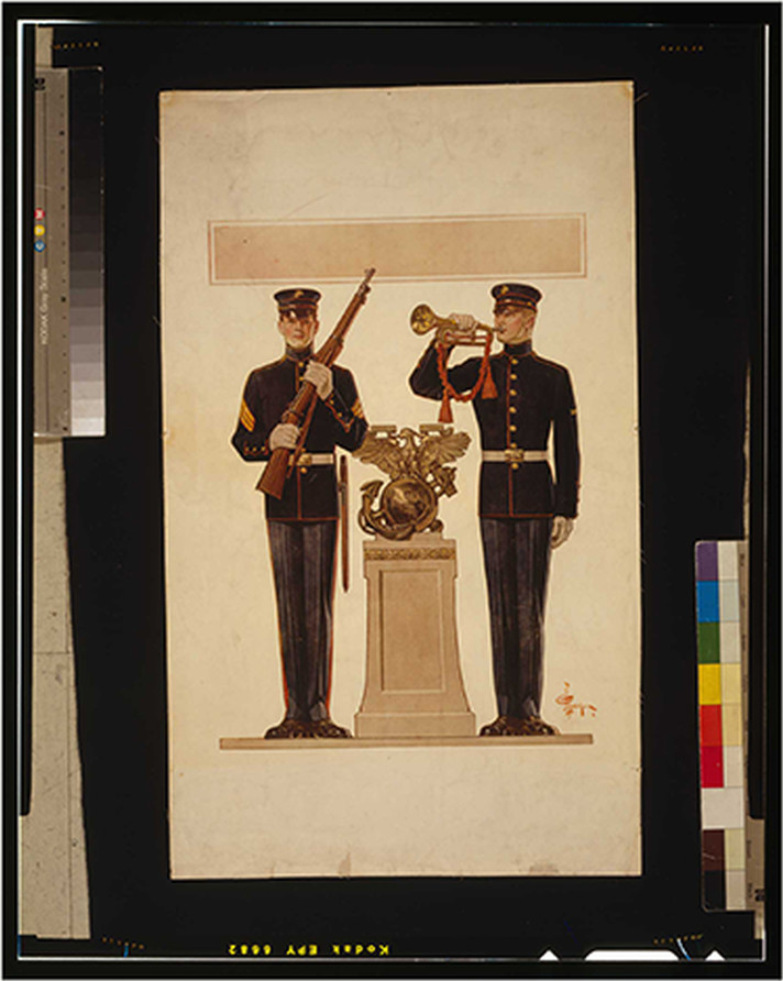 [Two Marines] / J.C. Leyendecker., 1917 — vintage poster