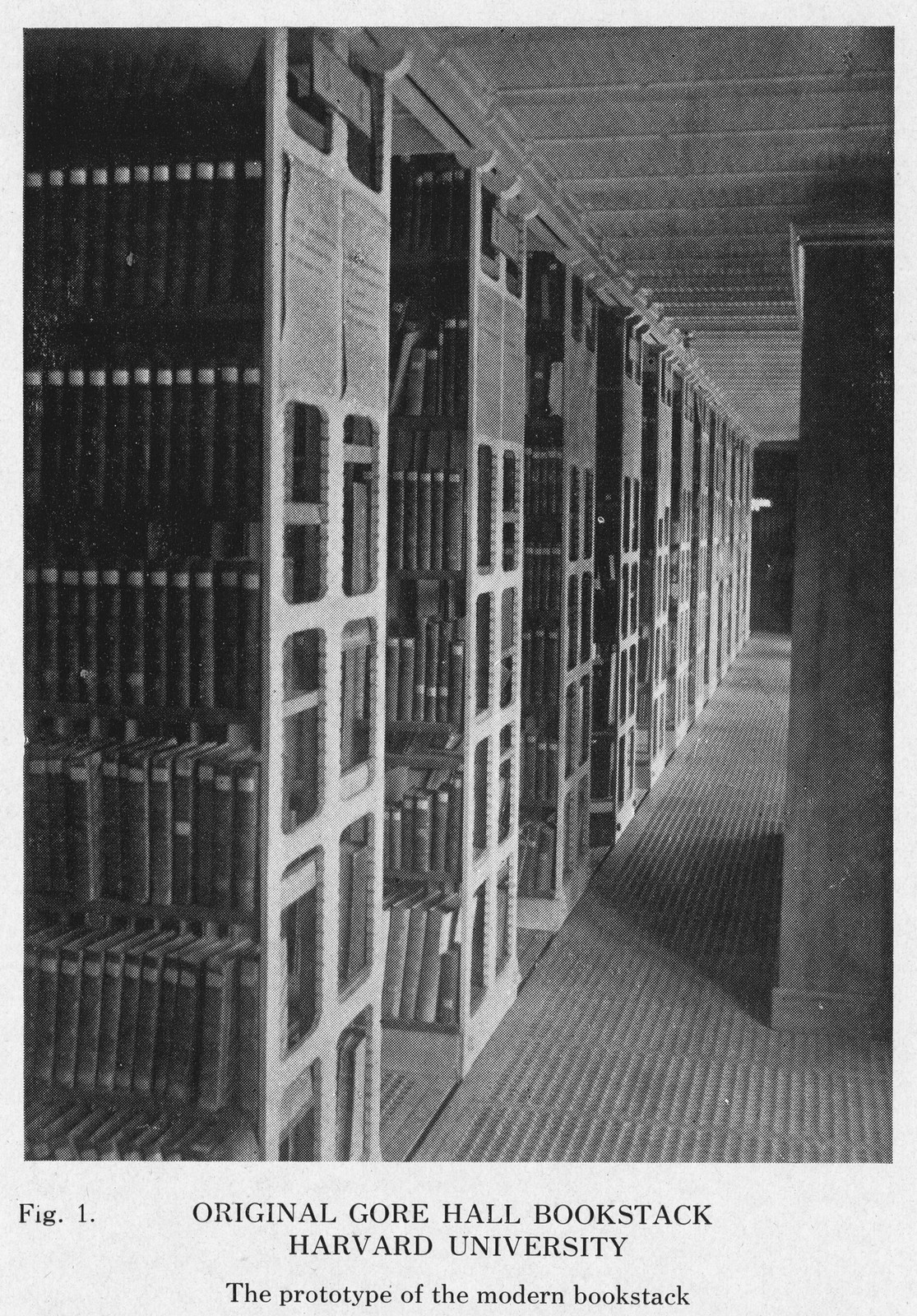 Original Gore Hall Bookstack, Harvard University — historic image