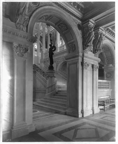 Library of Congress, Wash., D.C. (Main Bldg): Interior - Great Hall (detail)