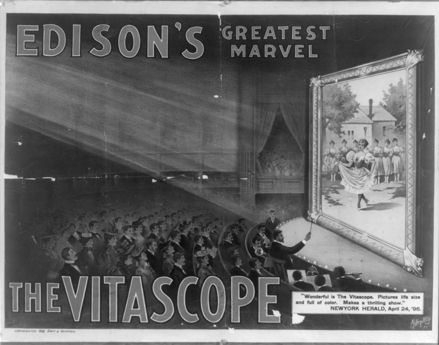 Edison's greatest marvel--The Vitascope, New York : Metropolitan Print Company, c1896. — vintage poster