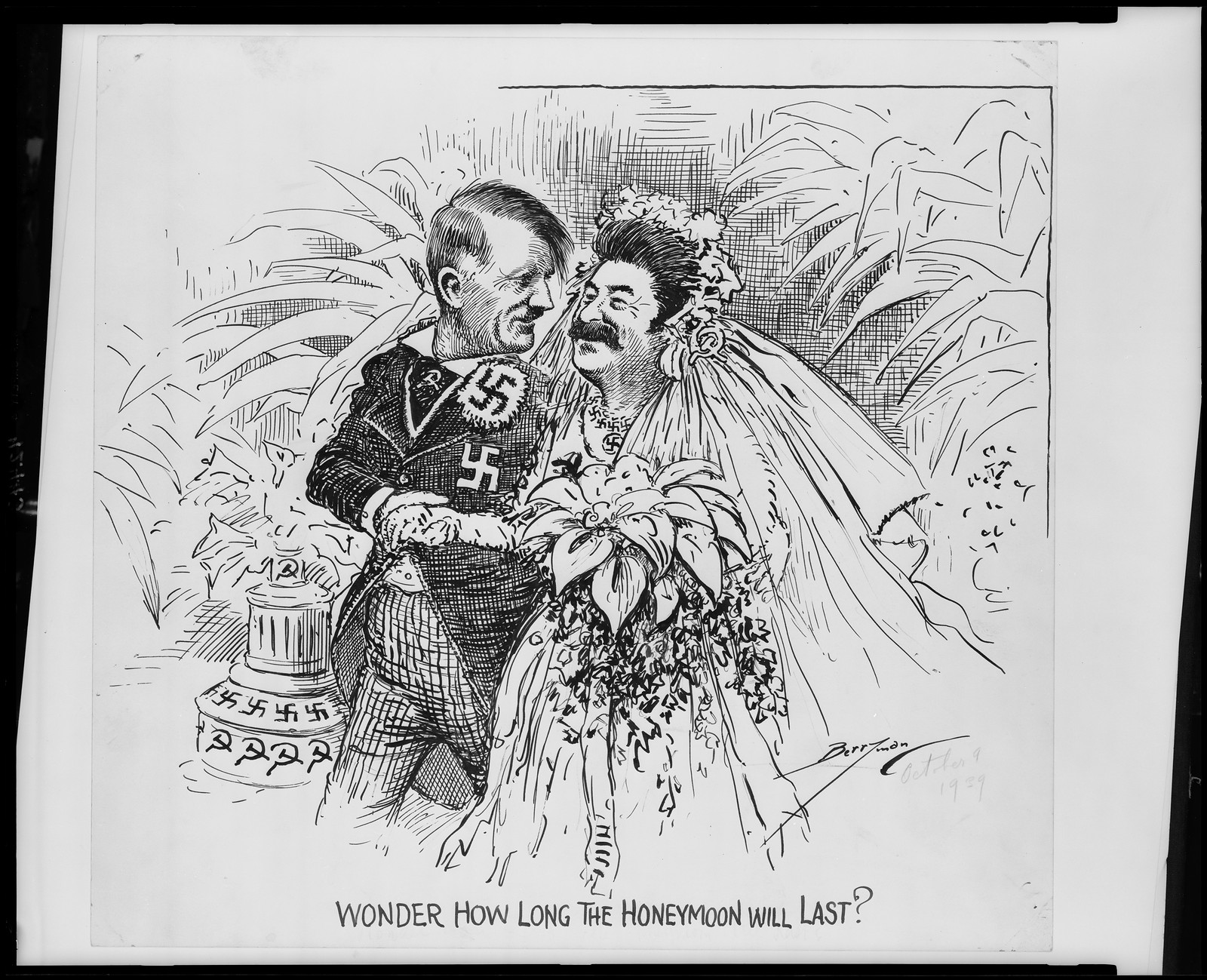 Wonder how long the honeymoon will last?, 1939 Oct. 9. — historic drawing
