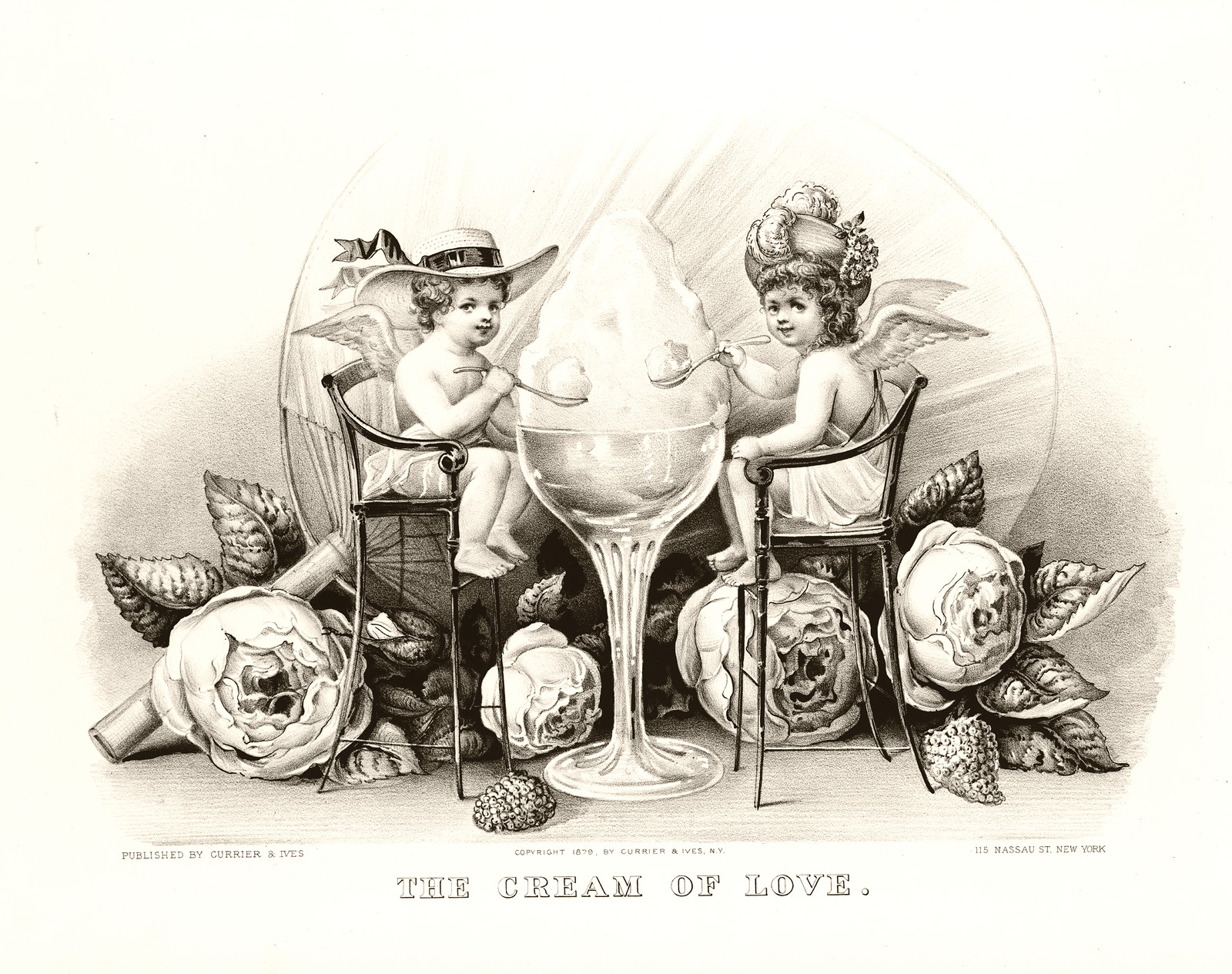 The Cream of Love, 1879 — antique lithograph