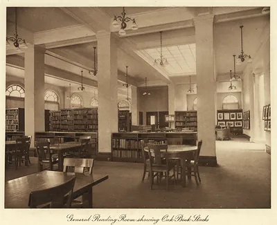 General Reading Room Showing Oak Book Stacks