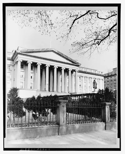 South portico of the U.S. Treasury Department, Washington, D.C.