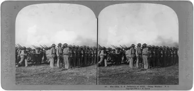 The 24th U.S. Infantry at drill, Camp Walker, Philippine Islands