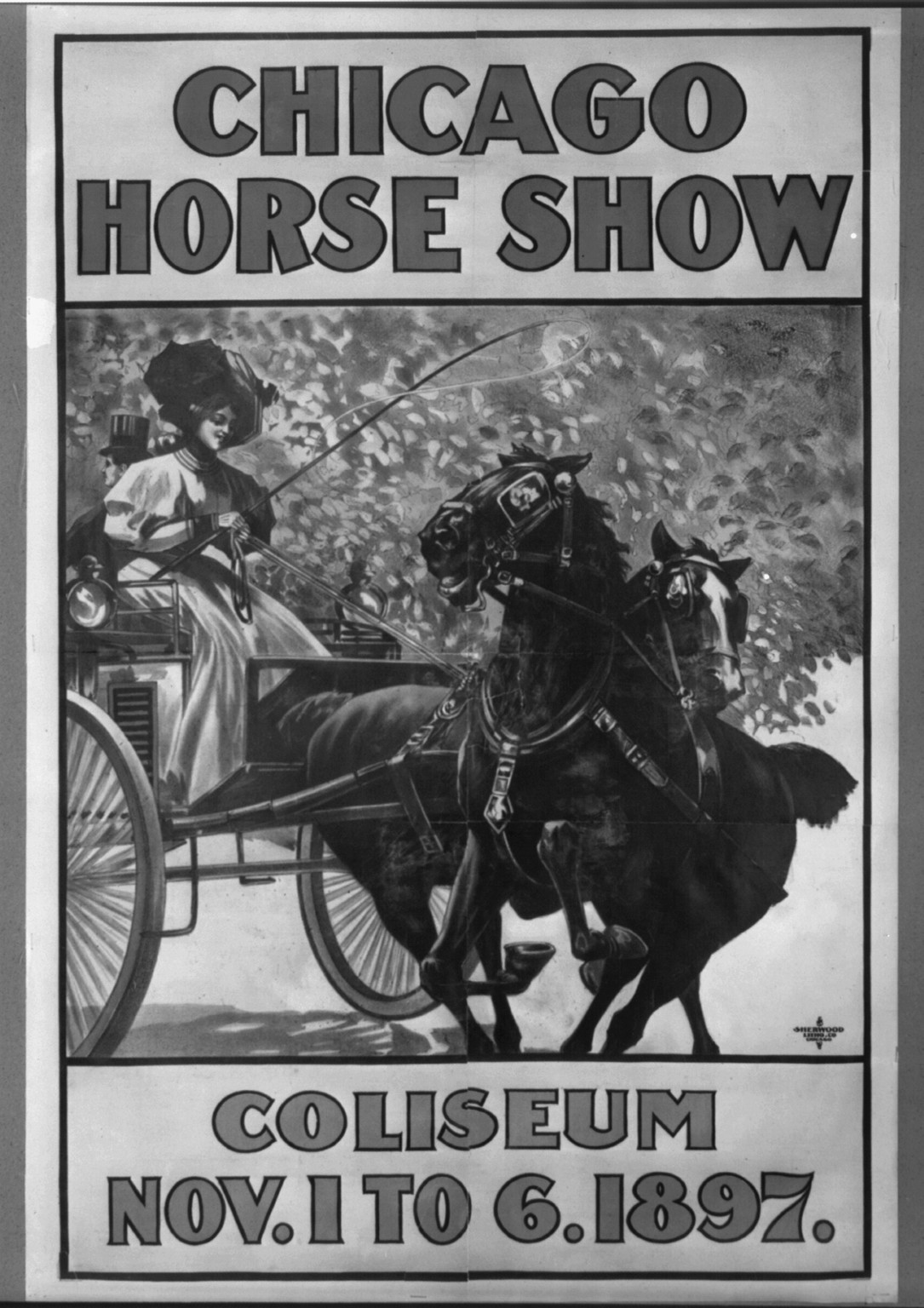 Chicago Horse Show, Coliseum, Chicago : Sherwood Litho. Co., 1897. — vintage poster