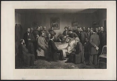 Death of Lincoln / painted and engraved by A.H. Ritchie, N.V.