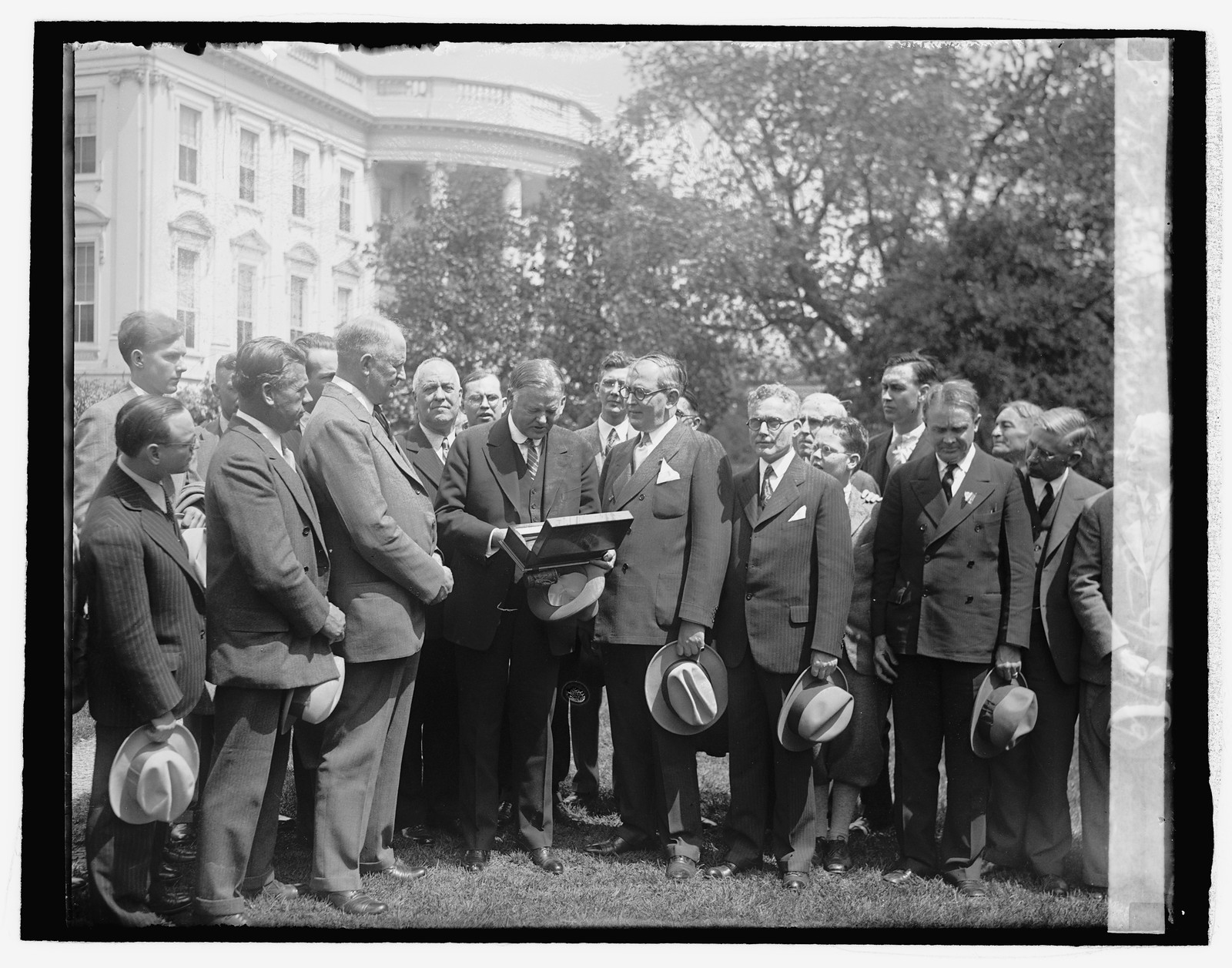 Hoover receiving gavel, 4/26/29, [19]29 April 26. — historic photograph