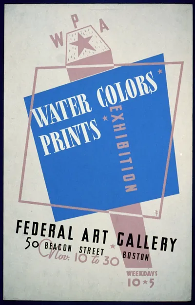 WPA water colors, prints exhibition, Federal Art Gallery / HG [monogram].