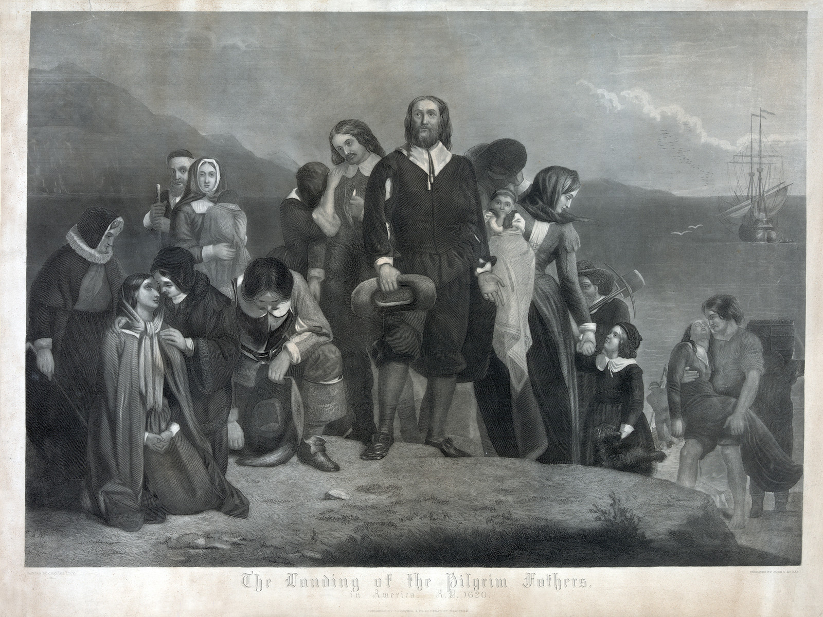 The Landing of the Pilgrim Fathers in America, A.D. 1620 — historic image