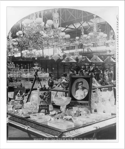 [Exhibit displays at Centennial Exhibition, Phila.: American Glassware #2217]