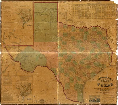 ORIGINAL - Presslers map of the state of Texas 1857, Texas
