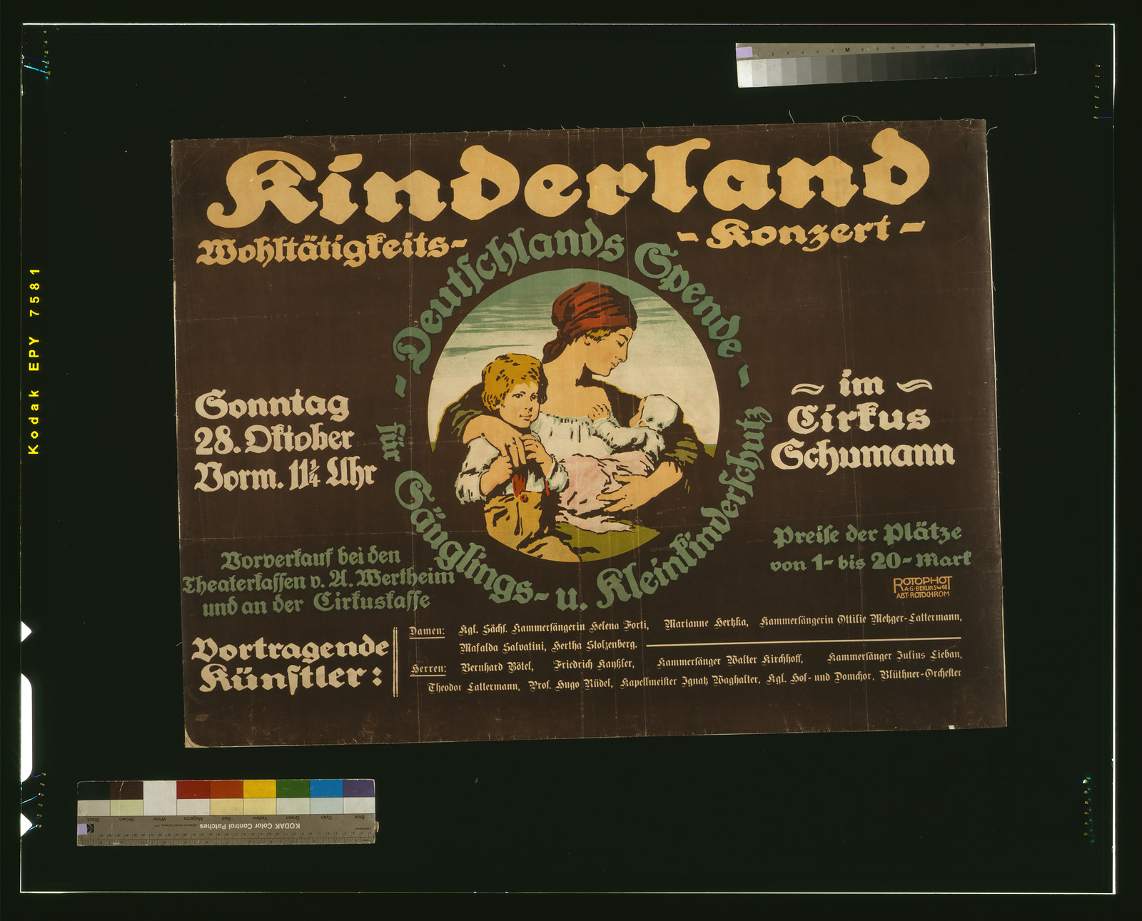 Kinderland Wohltaumltigkeitskonzert, 1917 — vintage poster