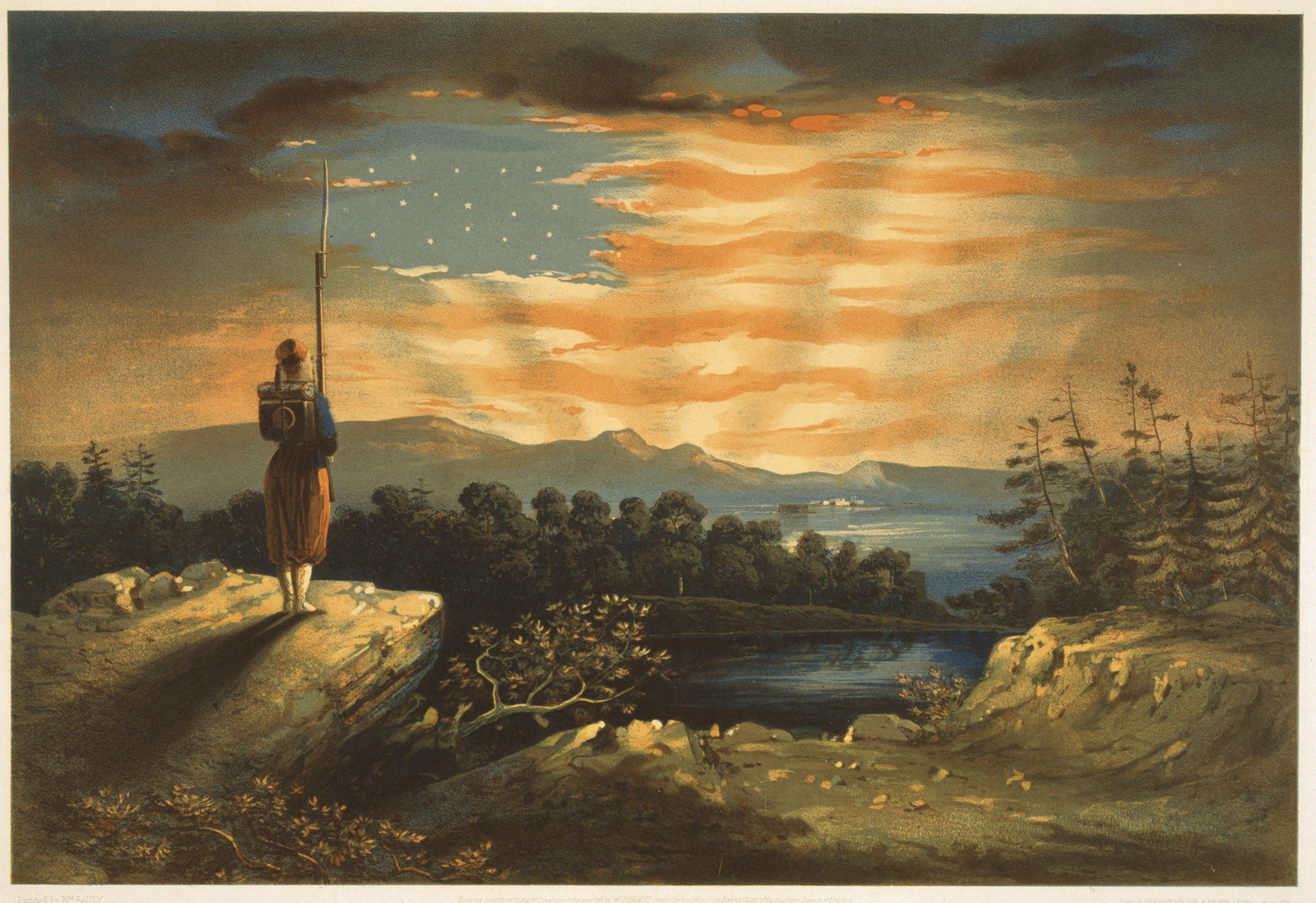Our Heaven Born Banner, c. 1861 — antique lithograph