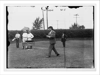 Tom Vardon, teeing off on golf corse