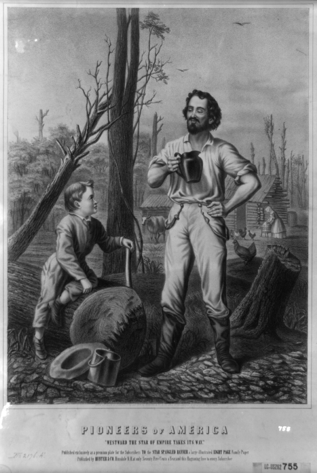 Pioneers of America, Westward the star of empire takes it's way"", 1897 Nov. 11. — historic print