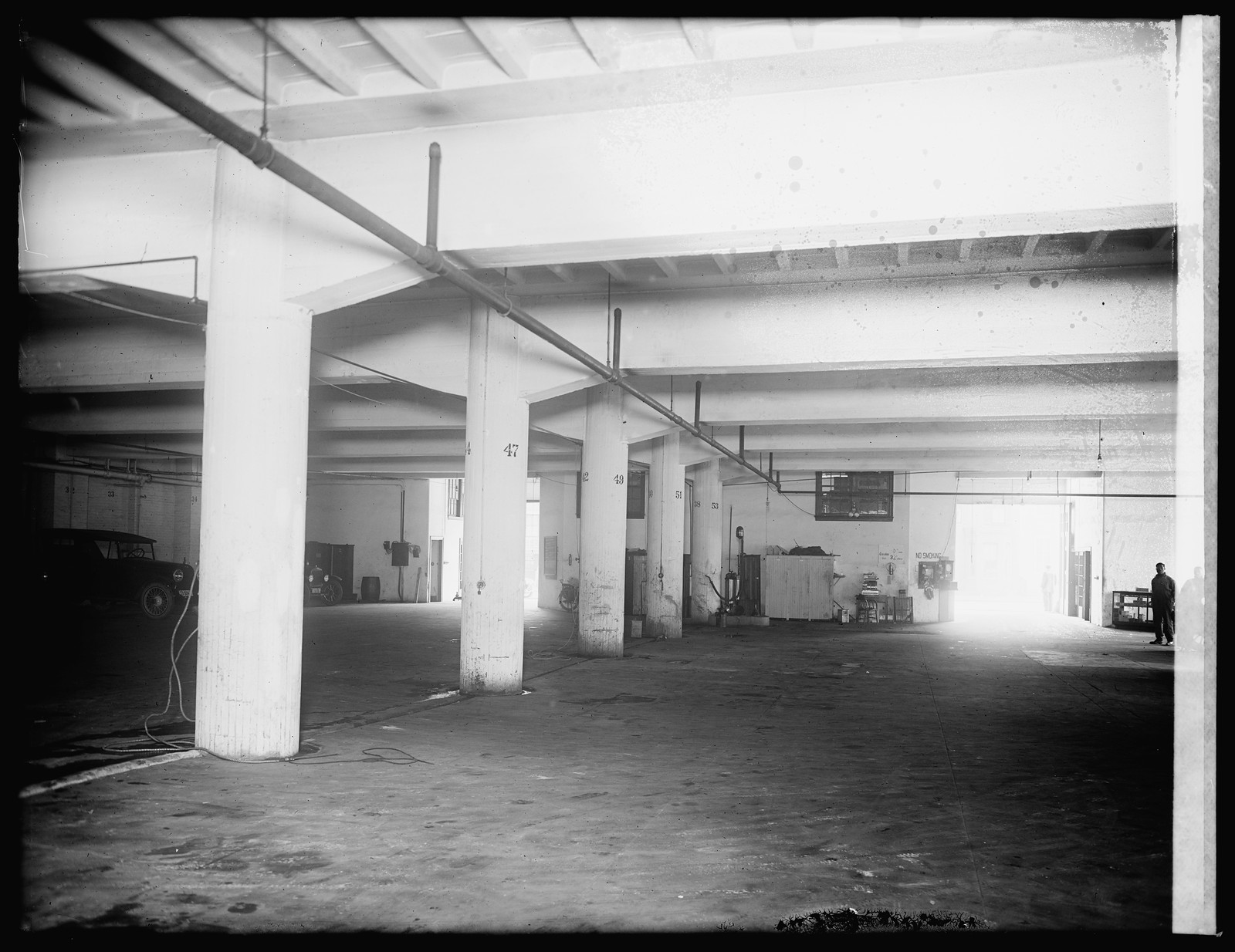 Gish Garage, interior, [1919 or 1920] — historic photograph