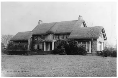 [House with simulated thatched roofing, Cedarhurst, Long Island, New York]