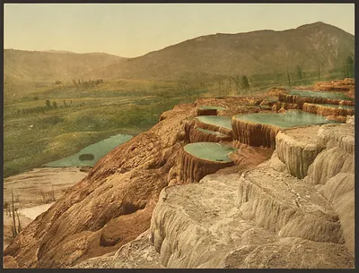 Pulpit Terraces from above, Yellowstone National Park